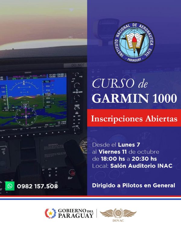 Convocatoria al Curso &quot;GARMIN 1000&quot;