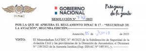 Resolución N° 772/2023 - Reglamento DINAC R17