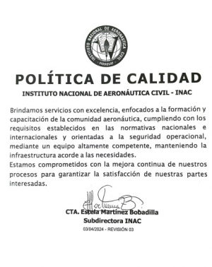 Política de Calidad - INAC