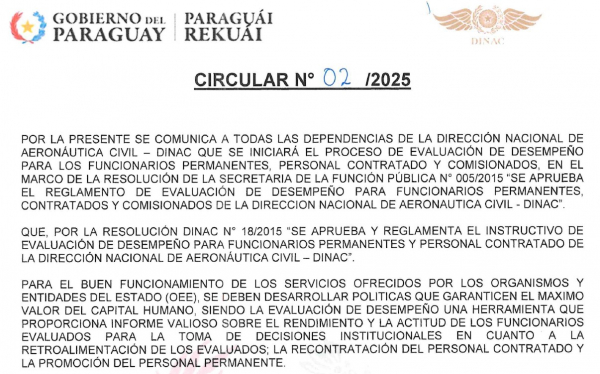 PROCESO DE EVALUACIÓN DE DESEMPEÑO PARA LOS FUNCIONARIOS PERMANENTES, PERSONAL CONTRATADO Y COMISIONADOS - 2025