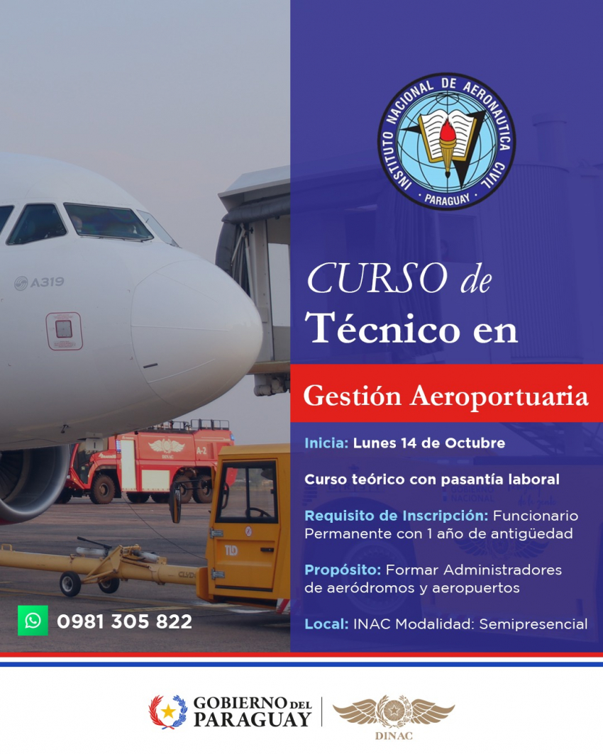 Curso de Técnico en Gestión Aeroportuaria.