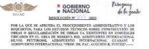 Resolución Nº 477/2023 - &quot;POR LA QUE SE APRUEBA EL PROCEDIMIENTO ADMINISTRATIVO Y LOS REQUISITOS, PARA LOS ESTUDIOS TÉCNICOS SOBRE CONSTRUCCIÓN DE OBRAS O REGULARIZACIÓN DE OBRAS YA EXISTENTES EN INMUEBLES DE LOS AEROPUERTOS INTERNACIONALES&quot;